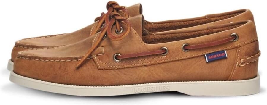 Heren Bootschoenen Zeilschoenen Varen en casual Handgenaaid leer Bruin