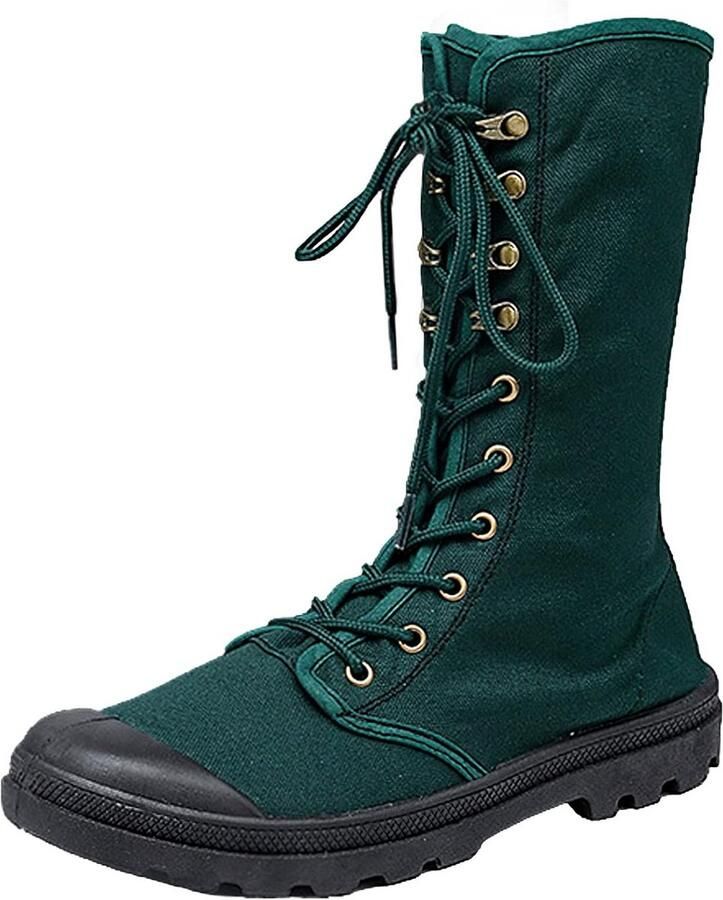 Heren Canvas Laarzen Enkellaars of Halfhoge Soklaarzen met Veters voor Buiten en Vrije Tijd