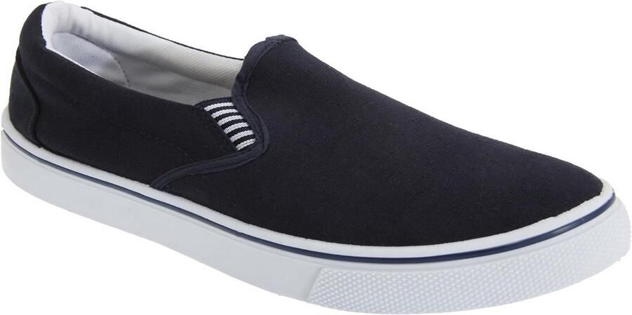 Heren Canvas Slip-On Schoenen Navy Blauw Casual