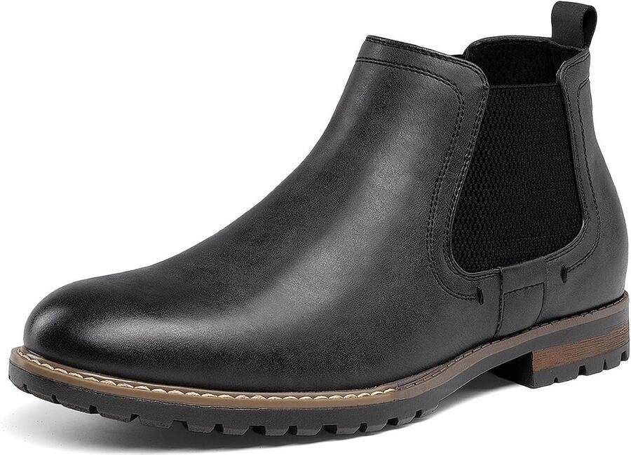 Heren Chelsea Boots Zwart Casual Slip-On Klassieke Enkellaarzen