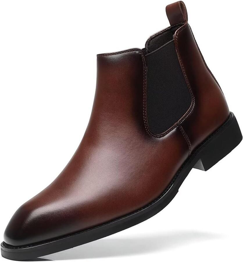Heren Chelsea Boots Enkelhoge Leren Instappers voor Formele Gelegenheden