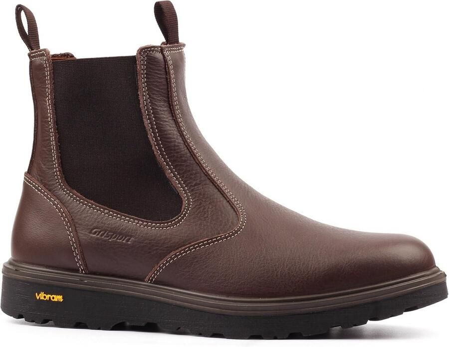 Heren Chelsea Boots Leer met Vibram Zool Hoog Model Instapper