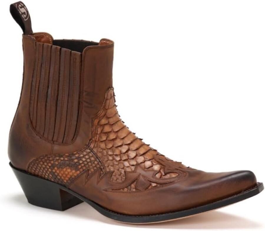 Heren Cowboy Enkellaarzen met Krokodillenprint en Cubaanse Hak