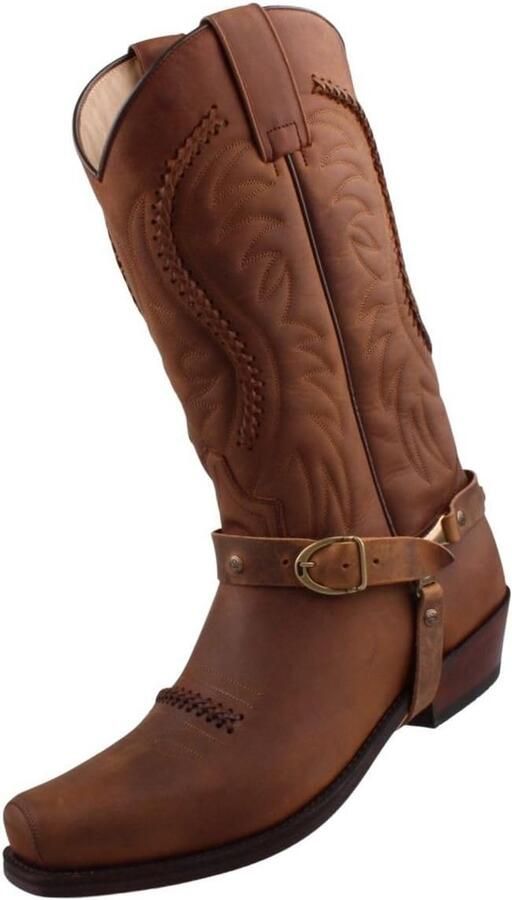 Heren Cowboy Laarzen Bruin Leer Handgemaakt