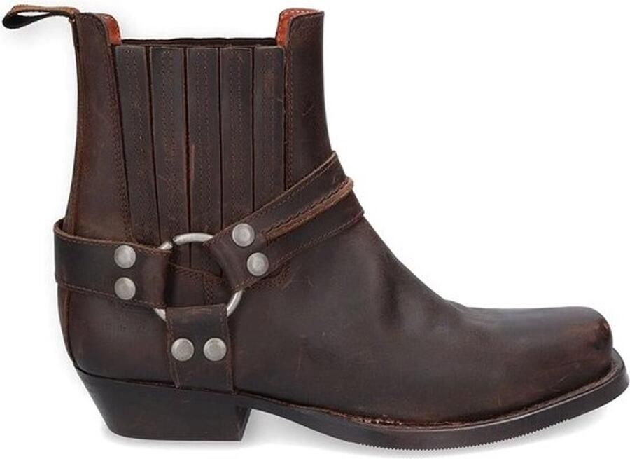 Heren Cowboy Laarzen Leer Met Metalen Details