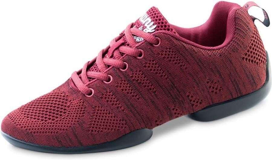Heren Danssneakers Rode en Zwarte Sportieve Dansschoenen