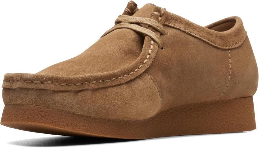 Heren Derby Schoenen Suède Donker Zandkleur Comfortabele Veterschoenen