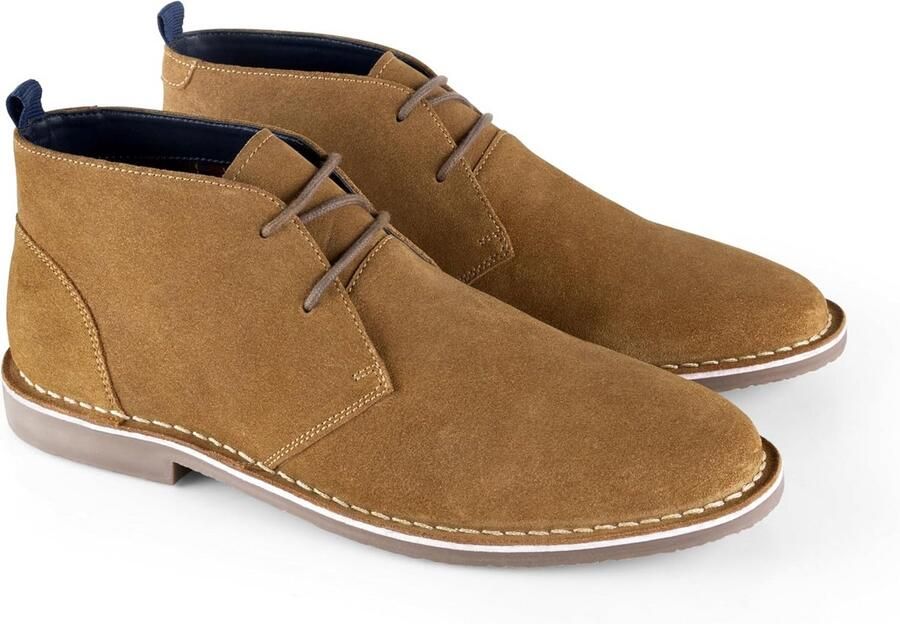 Heren Desert Boots Suède Casual Enkellaarzen Drie Oogjes
