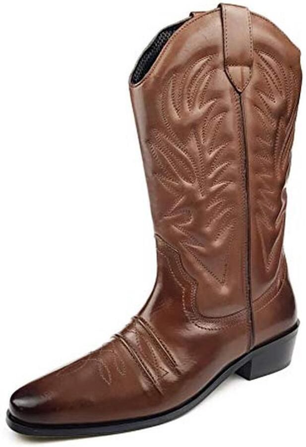Heren Donkerbruin Zwart Western Cowboy Boots