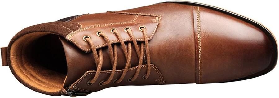 Heren Echt Leder Veters Zijrits Enkellaarzen Cap Toe Hoog Model Formele Pakschoenen Standaard Europese