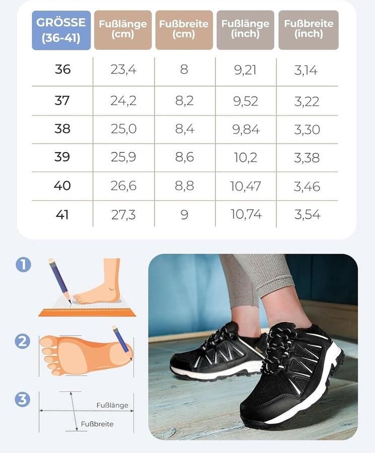 & Unisex Trekkingschoenen Zwart 38 EU Waterdicht en Lichtgewicht Voor Outdoor en Camping
