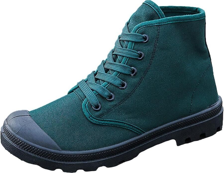 Heren Enkellaarsjes Korte Laarzen Canvas Schoenen Veterwerk Outdoor Sneakers