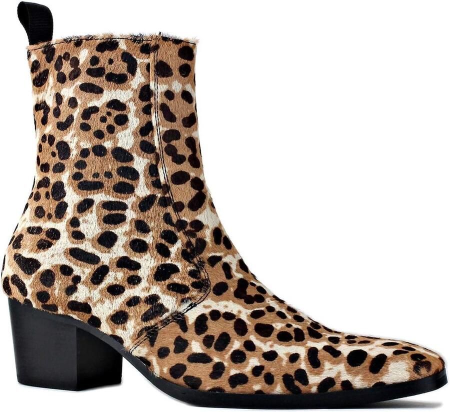 Heren Enkellaarzen Leer Met Rits Stijlvolle Retro Enkelhoge Laarzen