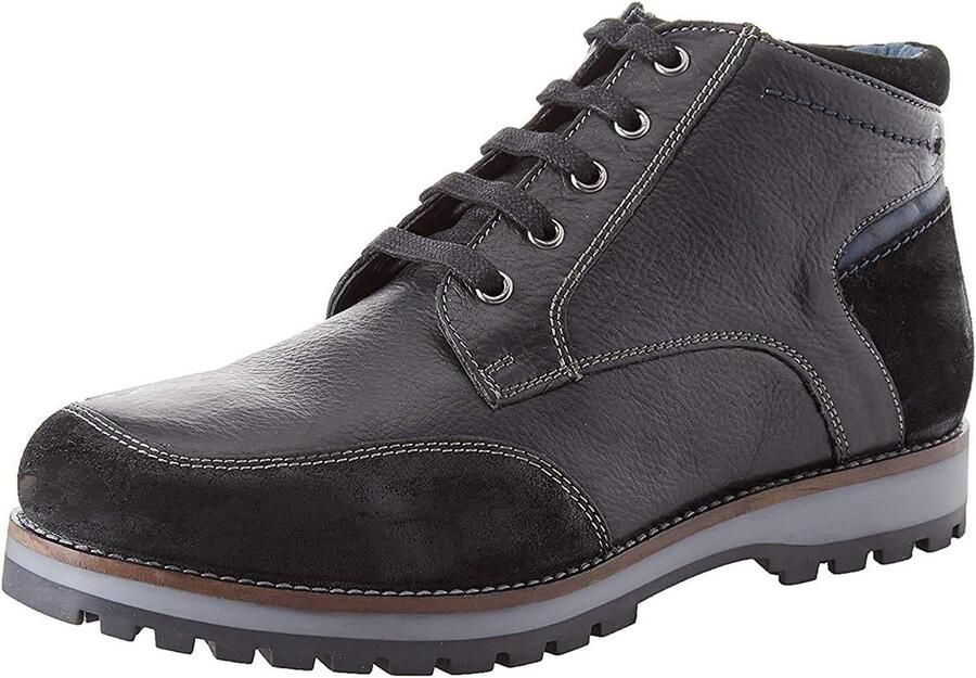 Heren Enkellaarzen met Hoge Kraag en Vetersluiting