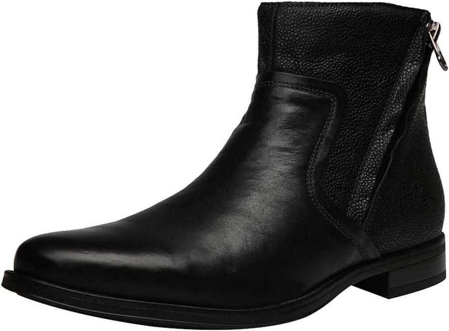 Heren Enkellaarzen van Echt Leder met Rits in Westerse Stijl