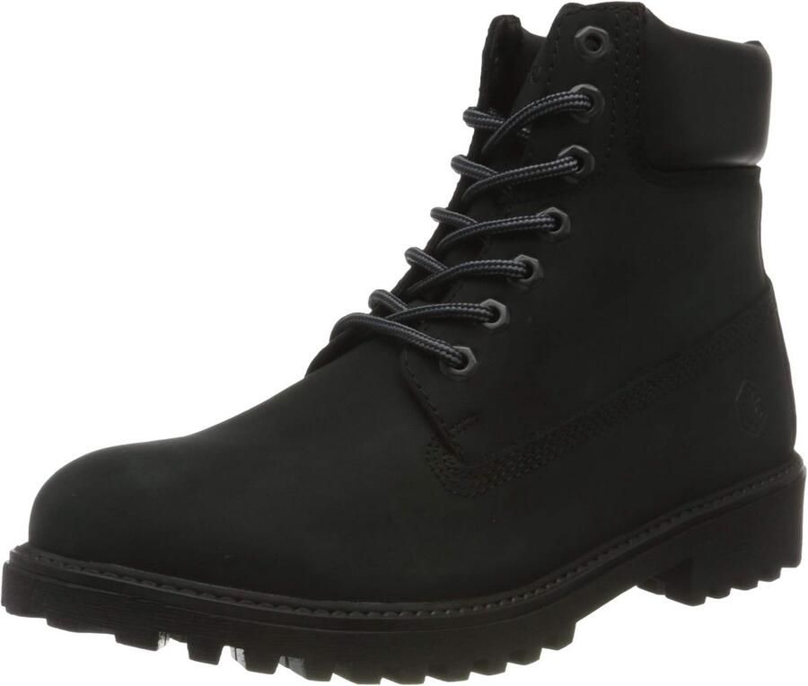 Heren Enkellaarzen Veter Nubuck Blauw Zwart