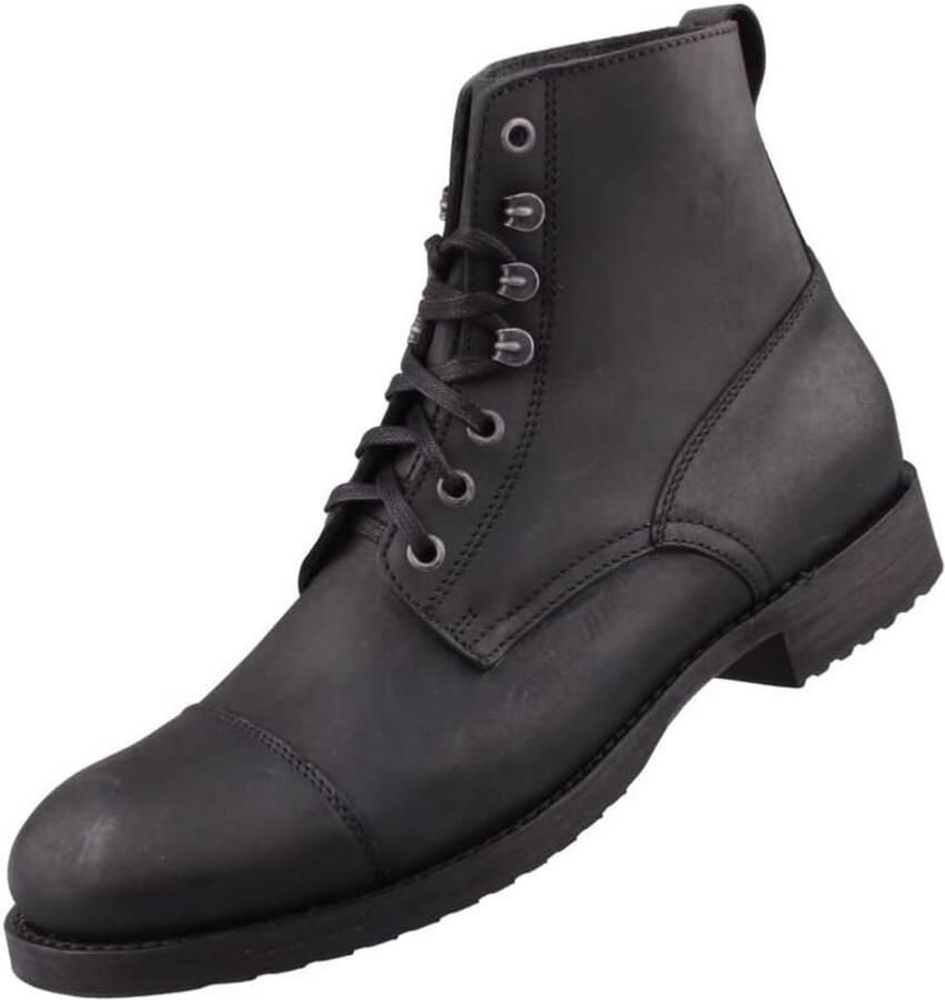 Heren Enkellaarzen Zwart Leder Goede Kwaliteit