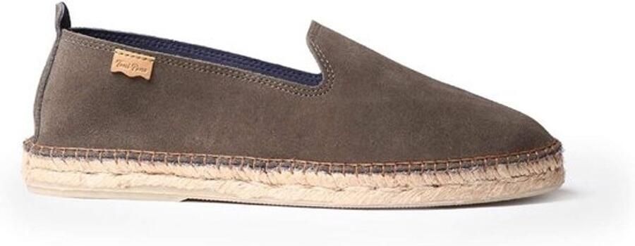 Heren Espadrilles Suède Platte Zool Handgestikt Comfortabel