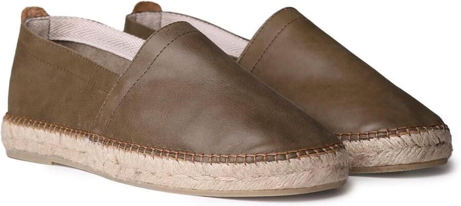 Heren Espadrilles van Leer met Antislip Zool