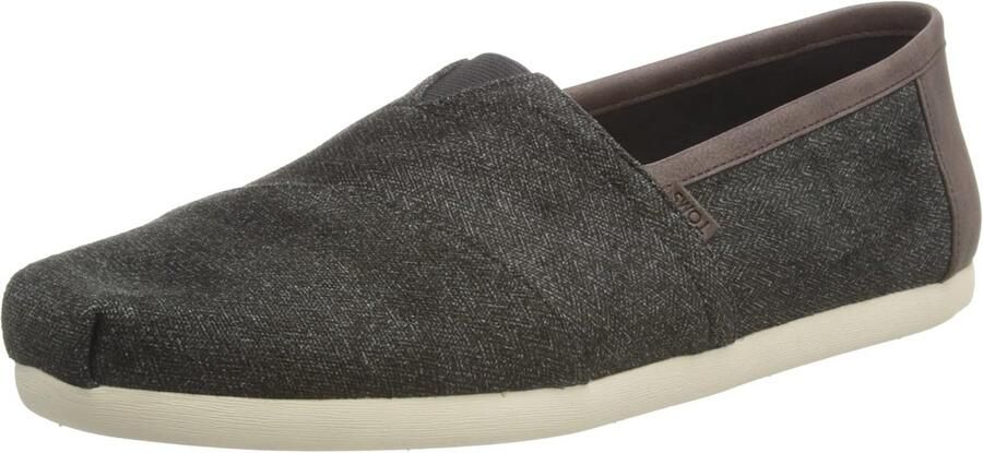 Heren Espadrilles Zwarte Platte Instappers