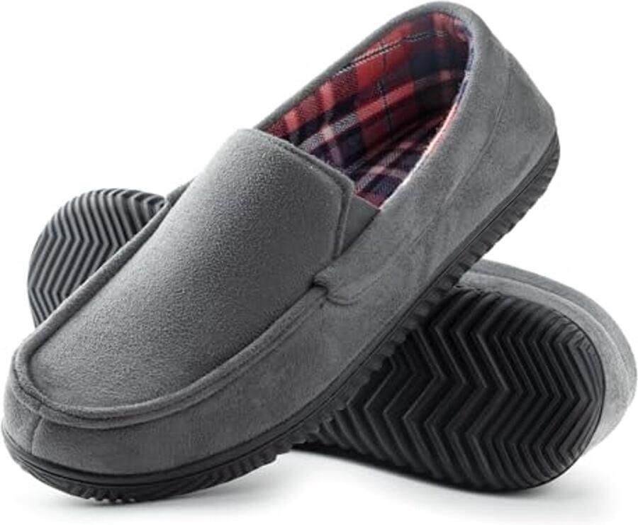 Heren Flanel Gevoerde Loafer Slipper Comfortabel en Ademend