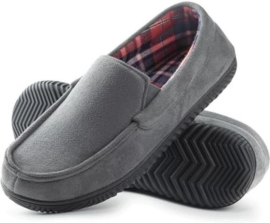 Heren Flanel Gevoerde Loafer Slipper Comfortabel en Ademend