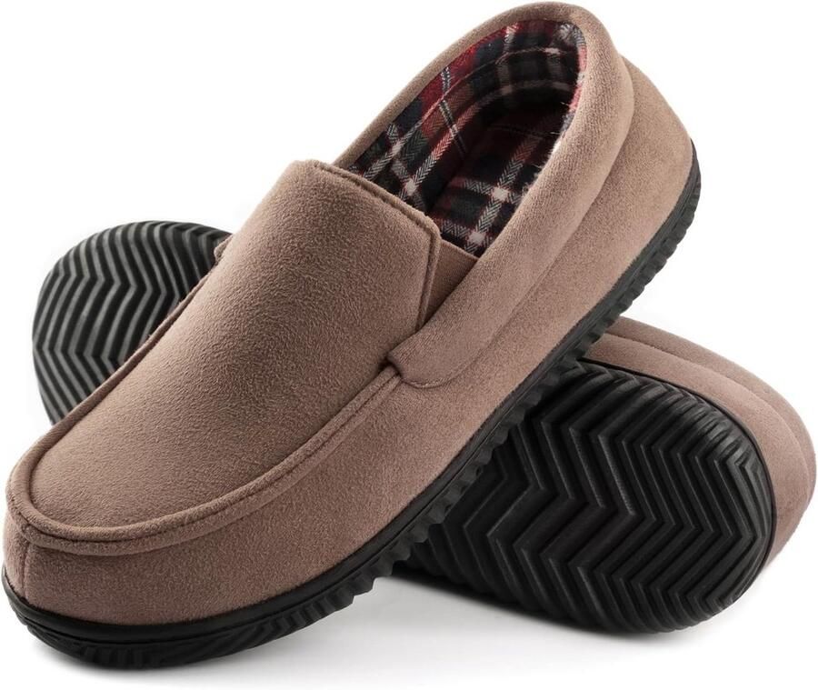 Heren Flanel Gevoerde Loafer Slipper Comfortabel en Ademend