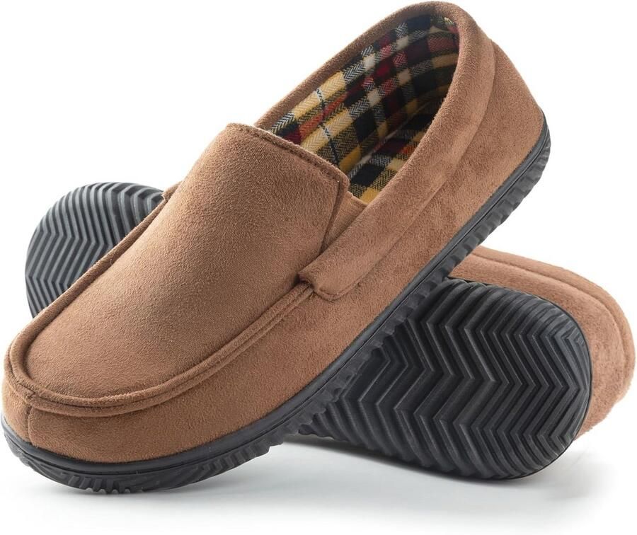 Heren Flanel Gevoerde Loafer Slippers met Memory Foam