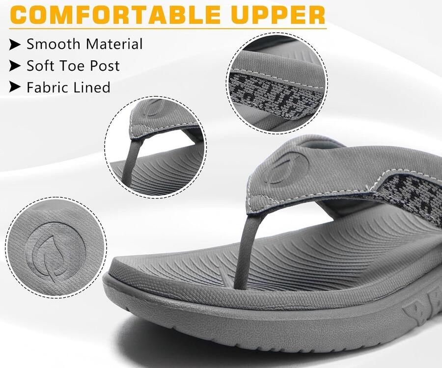 Heren Flip Flops Comfort Orthotische Sport Douche Zwembad Strand Mannen Open Toe Sandalen Slippers met Boog Ondersteuning Rubber Voetbed