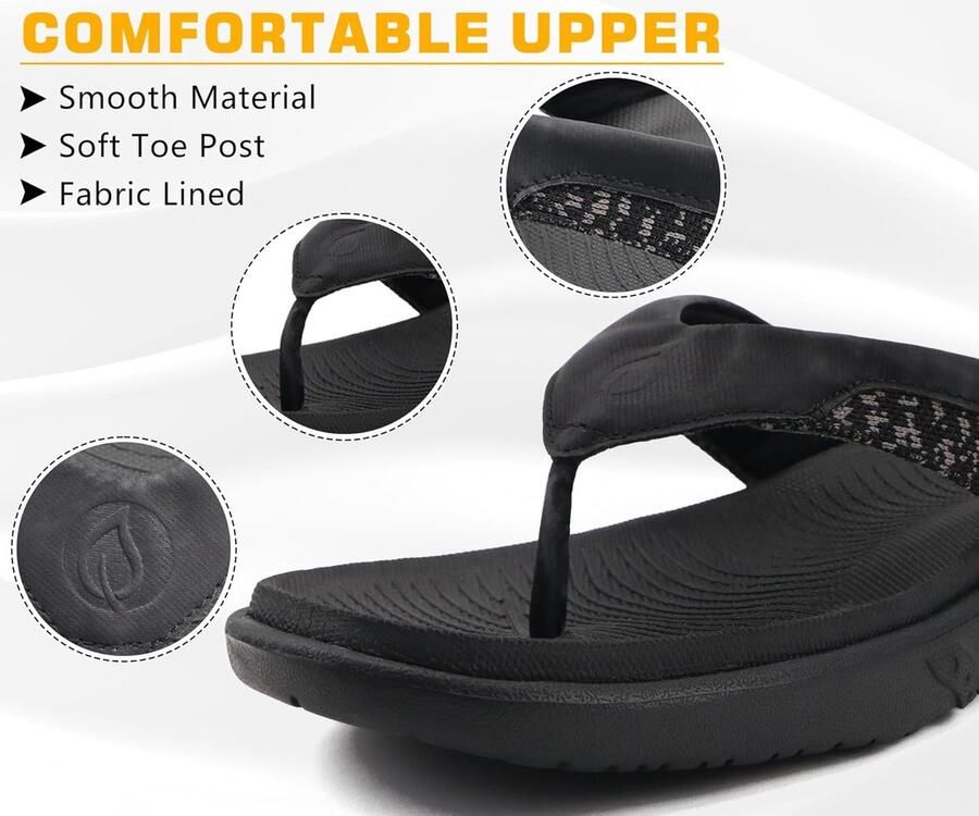 Heren Flip Flops Comfort Orthotische Sport Douche Zwembad Strand Mannen Open Toe Sandalen Slippers met Boog Ondersteuning Rubber Voetbed