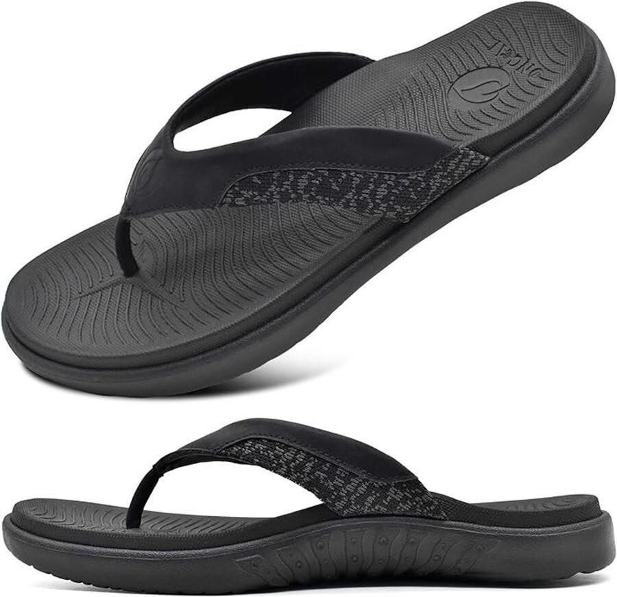 Heren Flip Flops met Boogondersteuning Comfortabele Badslippers voor Strand en Zwembad