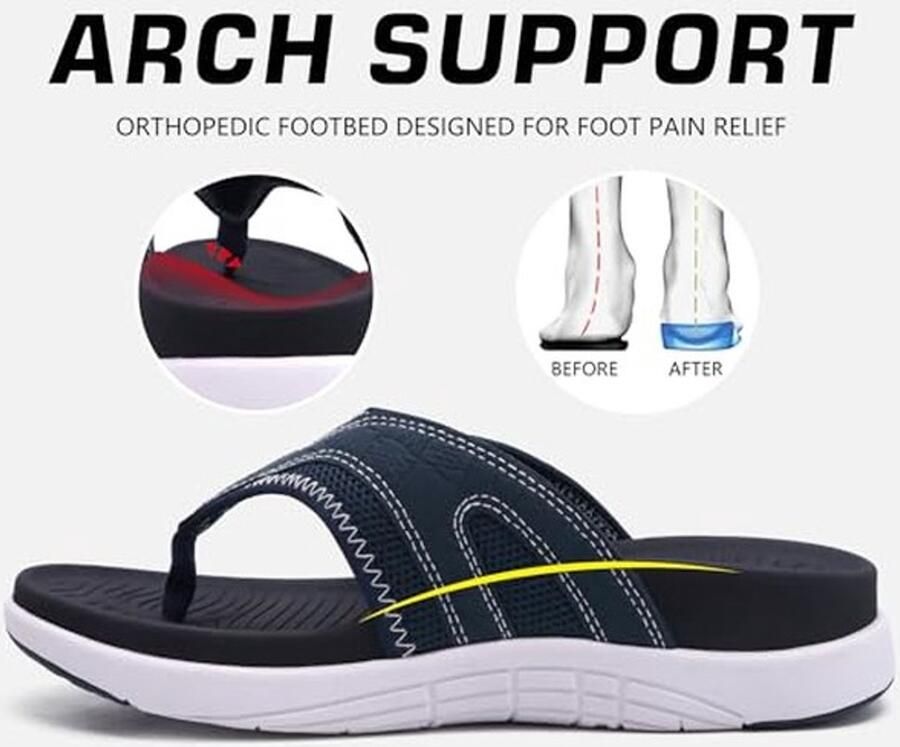 Heren Flip Flops met Orthopedische Ondersteuning Comfortabele Sandalen Voor Zomer