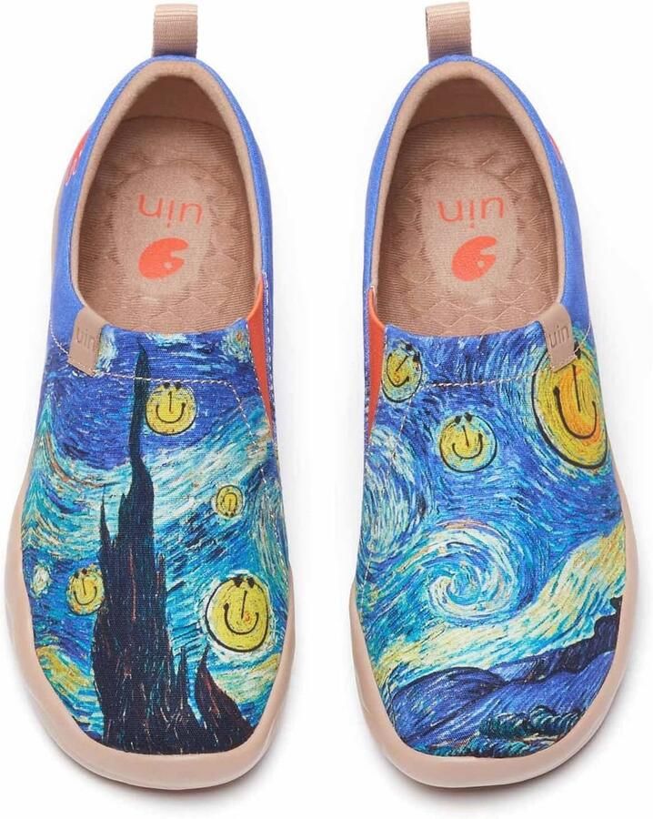 Heren Geschilderde Casual Slip-on Schoen in Grijs-Groen