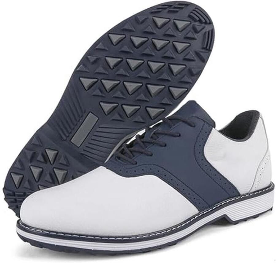 Heren Golf Schoenen zonder Doppen Leren Casual Golf Sneakers met Ademend Comfort