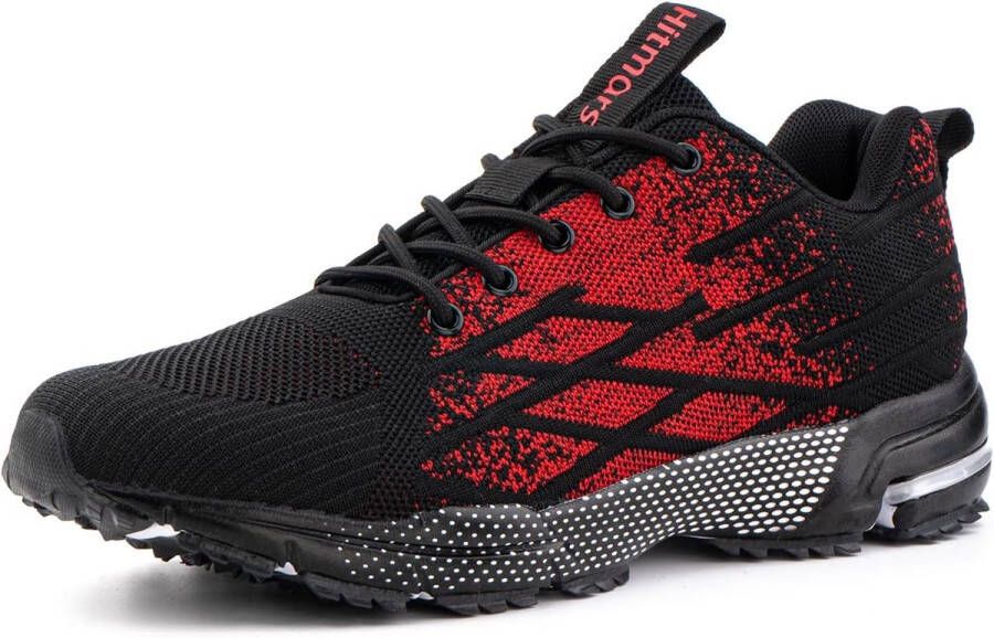 Heren Gymschoenen voor Sport en Hardlopen Lichte Sneakers in Zwart Blauw en Rood