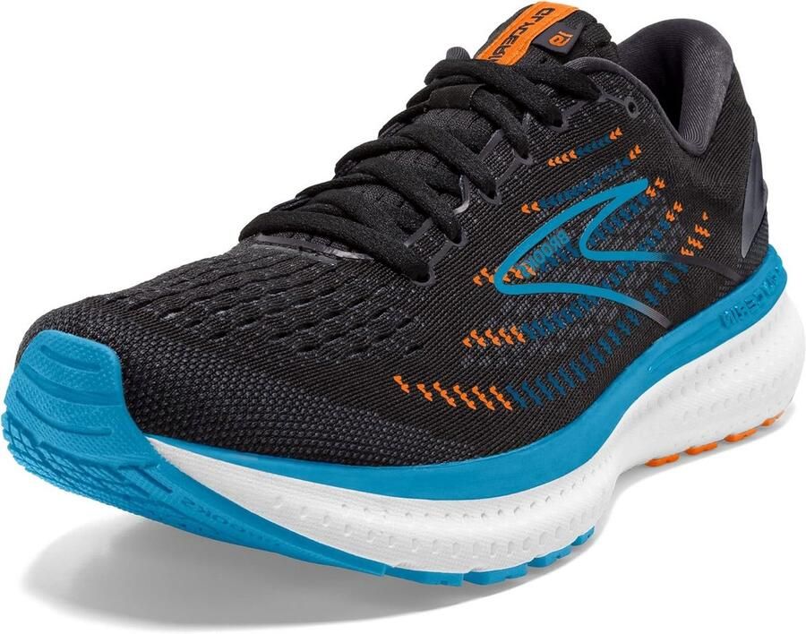 Heren Hardloopschoen Maximale Demping en Comfort Zwart Blauw Oranje