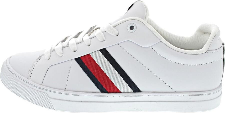 Heren Leren Sneakers met Strepen Lage Zool Stijlvol Wit