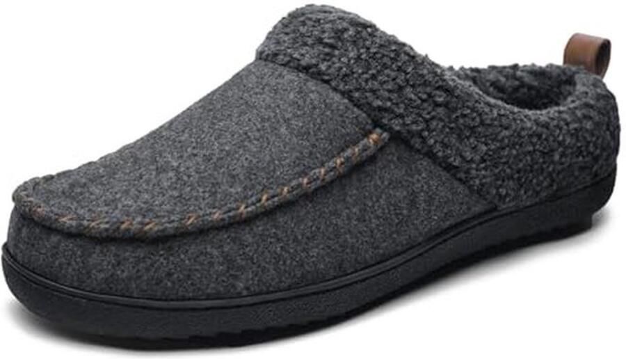 Heren Instap Slippers Warme Fluffy Memory Foam Moccasins met Antislip Zool