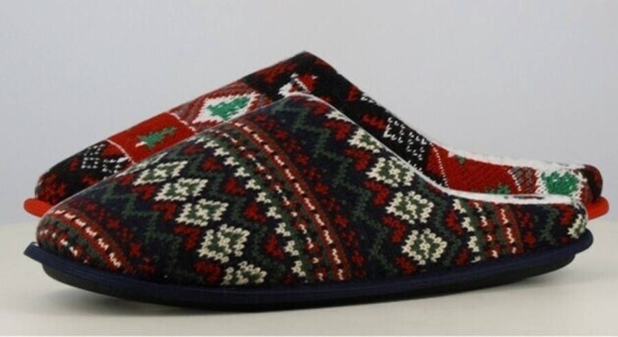 Heren instap sloffen kerstmis mannen pantoffels christmas rood groen marine zeer zacht met zachte zool
