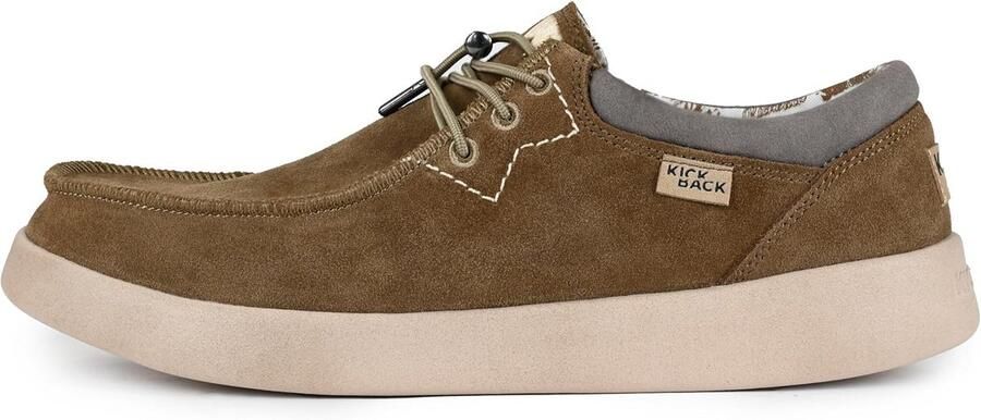 Heren Instappers Suède Look Lichte Casual Schoen Lace Up Comfortabel