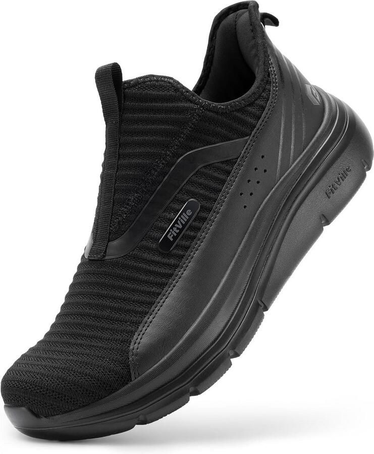 Extra Brede Heren Wandelschoenen Slip-On Ademende Comfortabele Sportsneakers