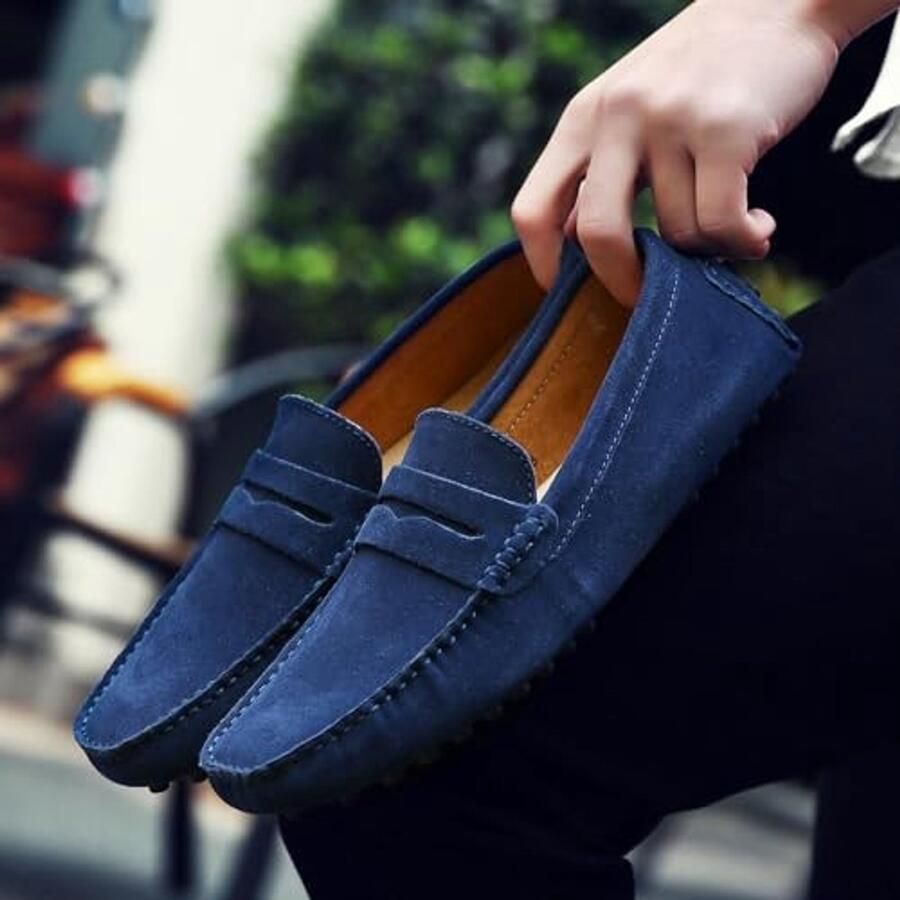 Heren Instapschoenen Kunstleer Casual Kaki