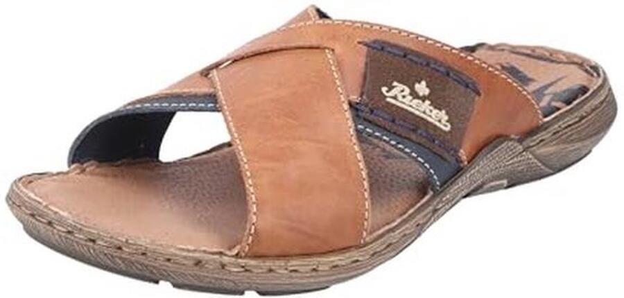 Heren Koffiebruine Slippers van Glad Leer met Schokabsorberende Zool