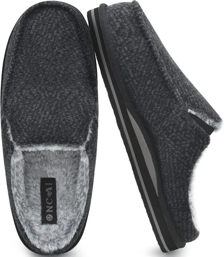 Heren Komfort Plüsch Slippers met Memory Foam Rutschfest en Flauschig Ideaal voor Thuis