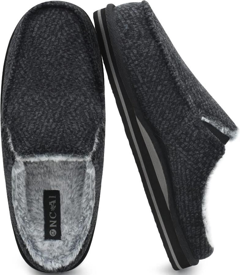 Heren Komfort Plüsch Slippers met Memory Foam Rutschfest en Flauschig Ideaal voor Thuis