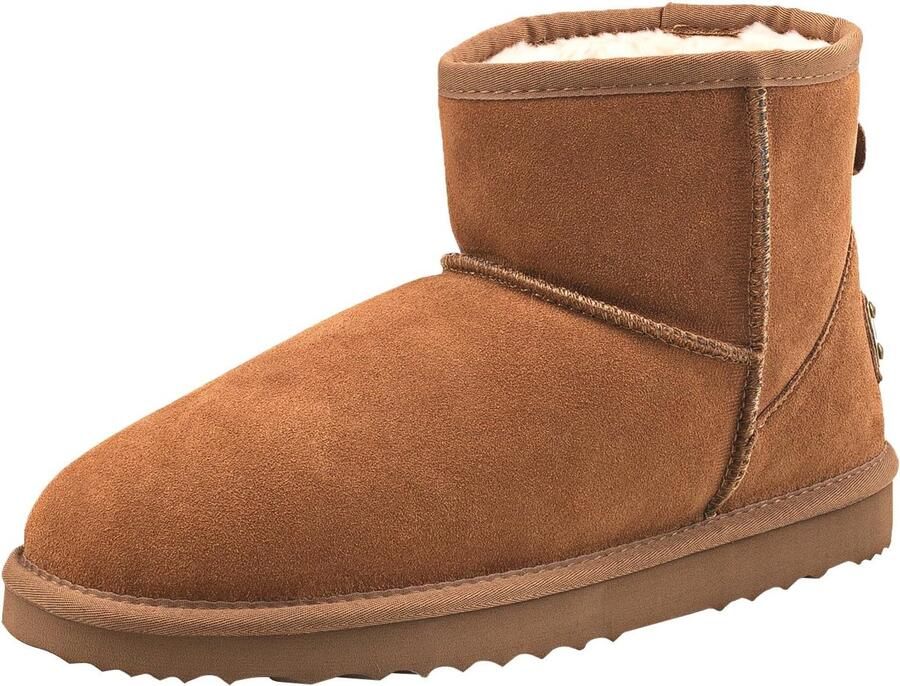 Heren korte schacht waterdichte winterlaarzen leer instaplaarzen warm gevoerd D5645