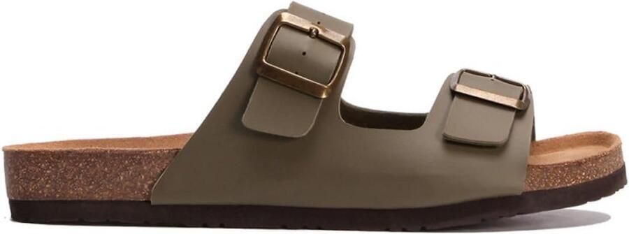 Heren Lederen Sandalen en Muiltjes met Kurk Zool en Verstelbare Bandjes