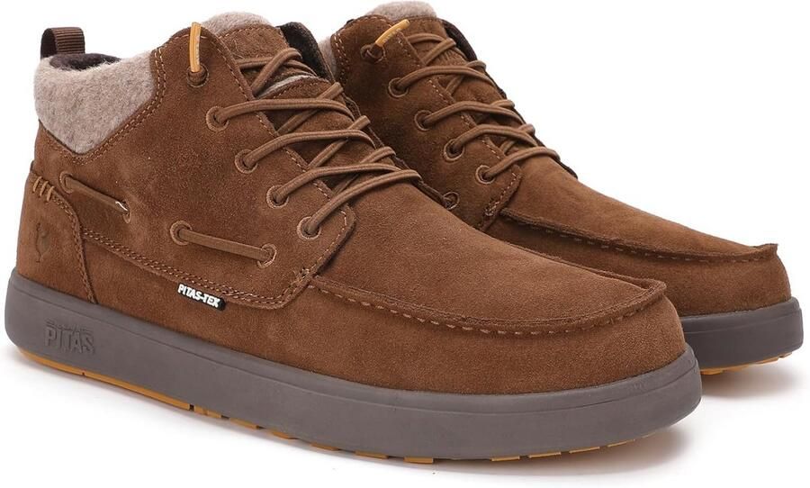 Heren Leren Casual Laarzen Camel Comfortabele Instapper Vrijetijdsschoenen