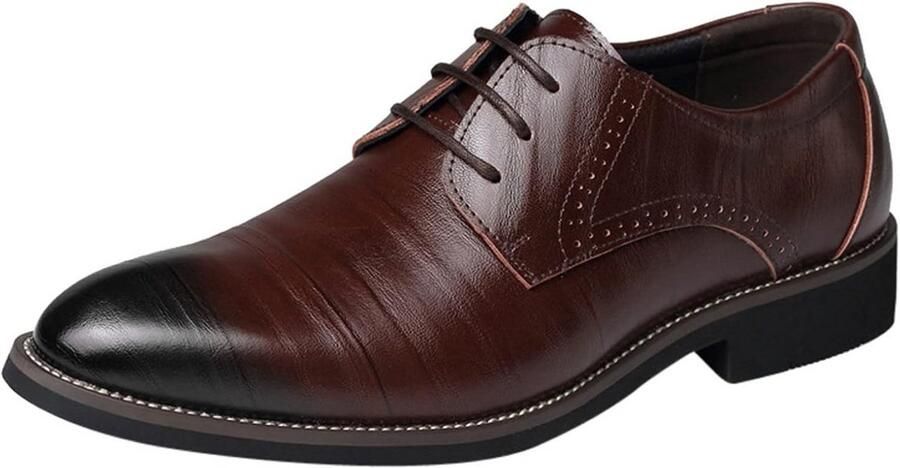 Heren Leren Casual Sneakers Lichtgewicht Sportschoenen Ademende Wandelschoenen