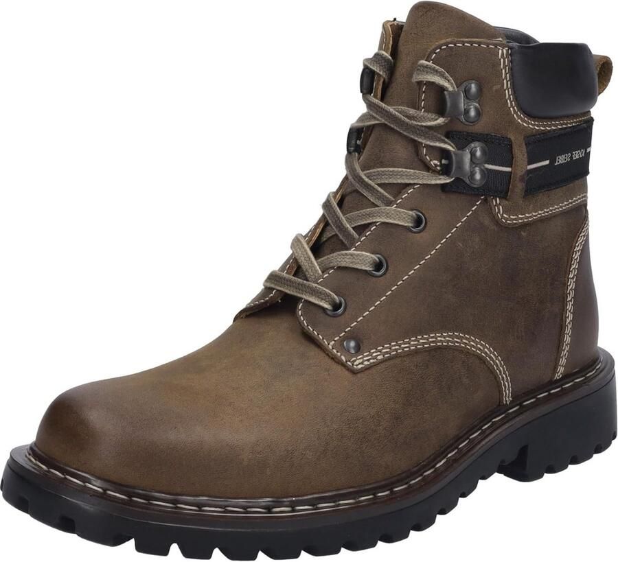 Heren Leren Combat Boots met Warme Lambskin Voering Waterdicht en Comfortabel